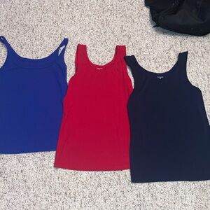 NWOT…..Set of Three Tank Tops - Dark Blue, Red, and Navy Blue
